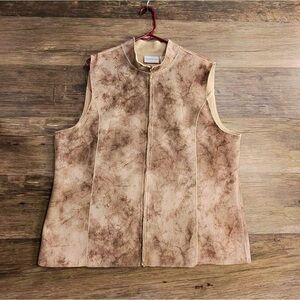 Alfred Dunner Tan Suede-Style Vest